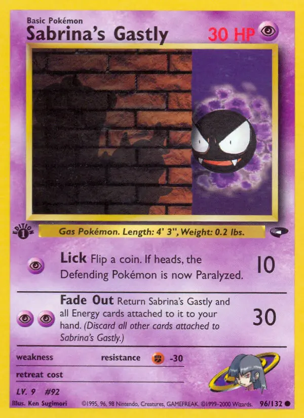 Sabrina's Gastly — Gym Challenge card #96