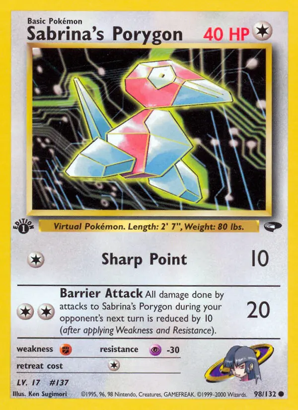 Sabrina's Porygon — Gym Challenge card #98