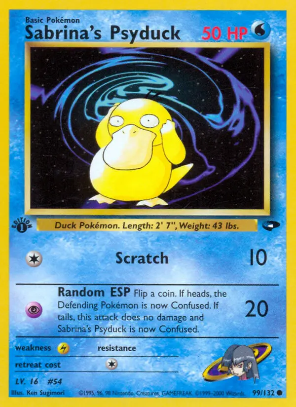 Sabrina's Psyduck — Gym Challenge card #99