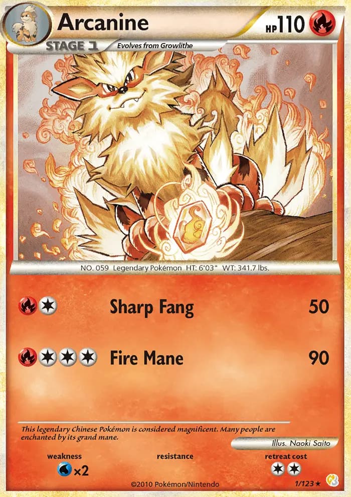 Arcanine — HeartGold SoulSilver card #1