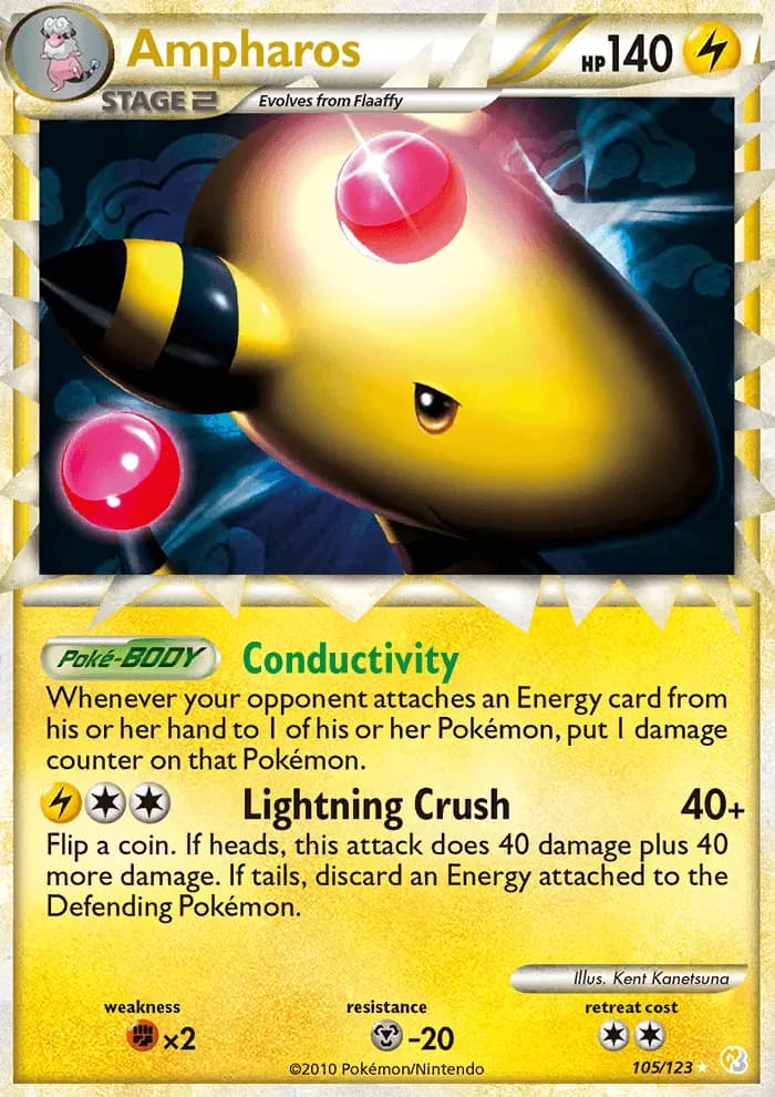 Ampharos — HeartGold SoulSilver card #105