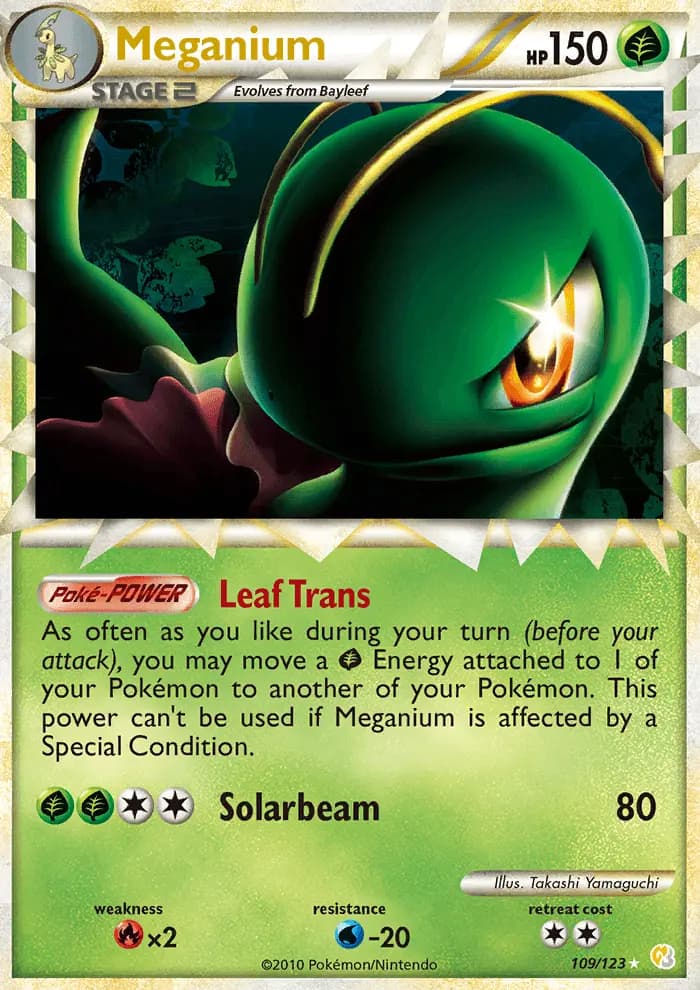 Meganium — HeartGold SoulSilver card #109