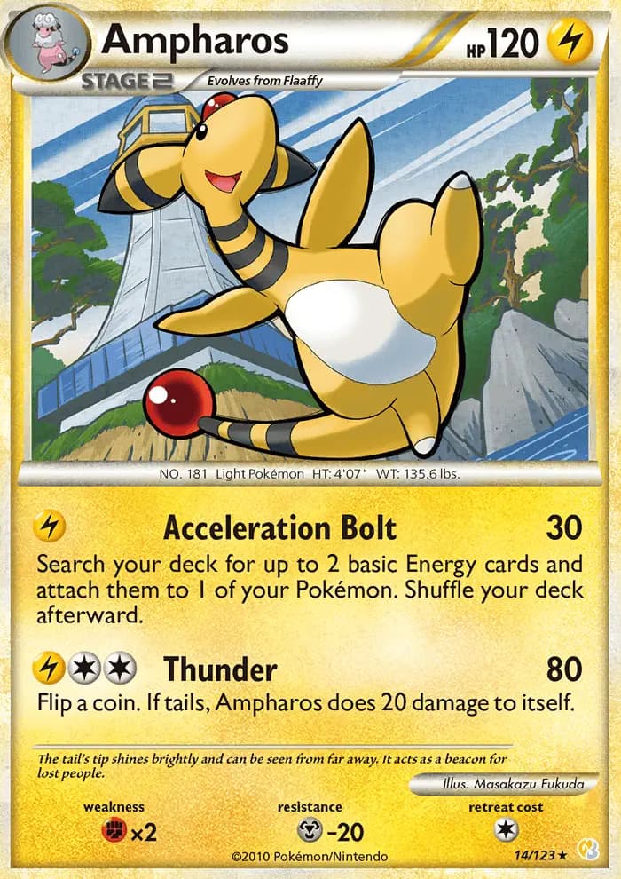 Ampharos — HeartGold SoulSilver card #14