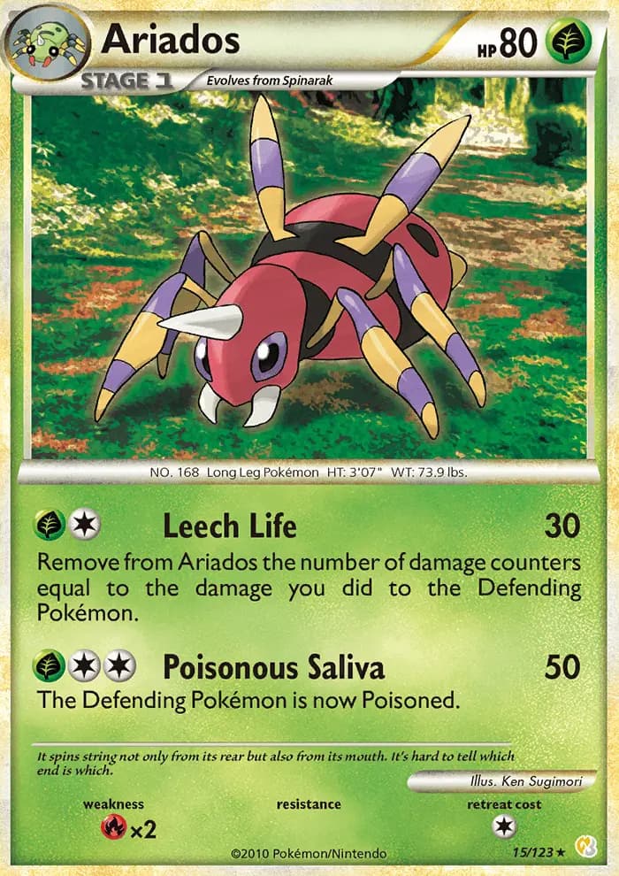 Ariados — HeartGold SoulSilver card #15
