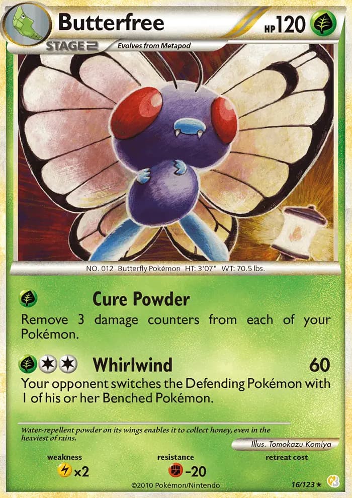 Butterfree — HeartGold SoulSilver card #16