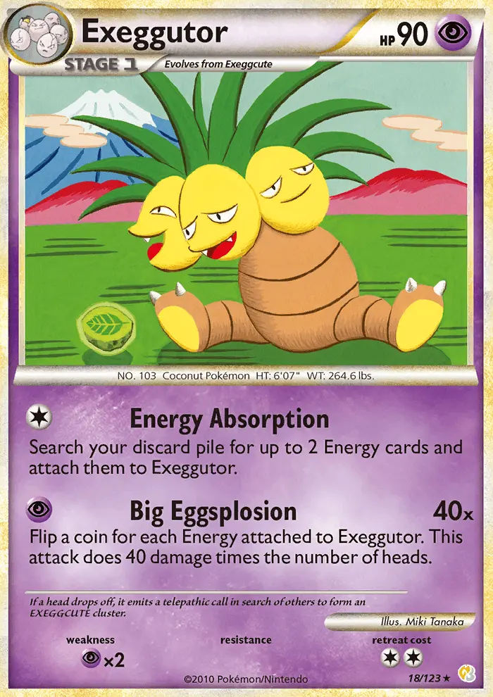 Exeggutor — HeartGold SoulSilver card #18