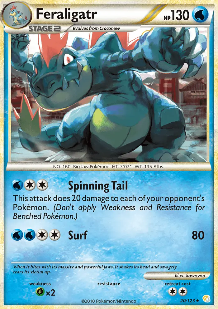 Feraligatr — HeartGold SoulSilver card #20