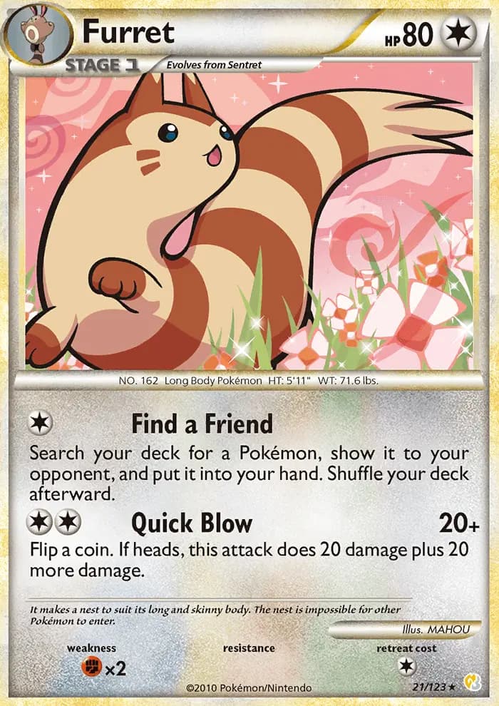 Furret — HeartGold SoulSilver card #21
