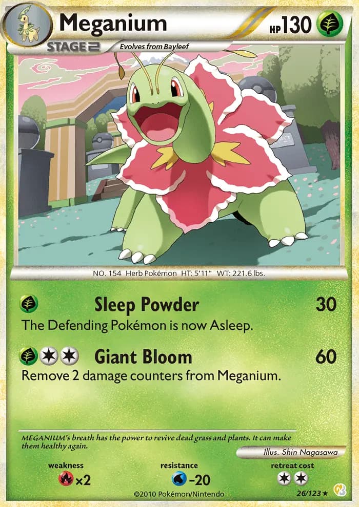 Meganium — HeartGold SoulSilver card #26