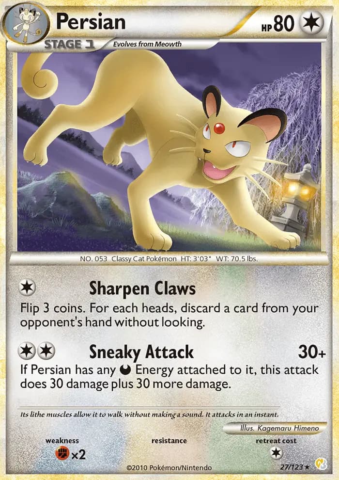 Persian — HeartGold SoulSilver card #27