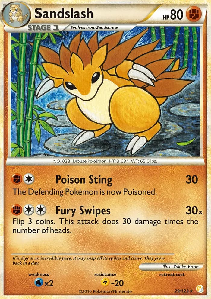 Sandslash — HeartGold SoulSilver card #29