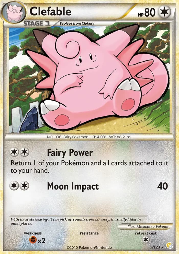Clefable — HeartGold SoulSilver card #3