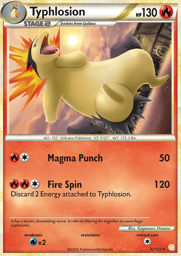 Typhlosion — HeartGold SoulSilver card #32