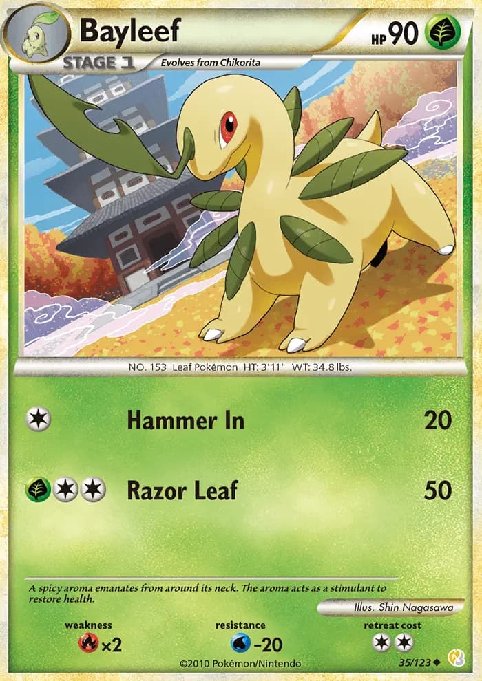 Bayleef — HeartGold SoulSilver card #35