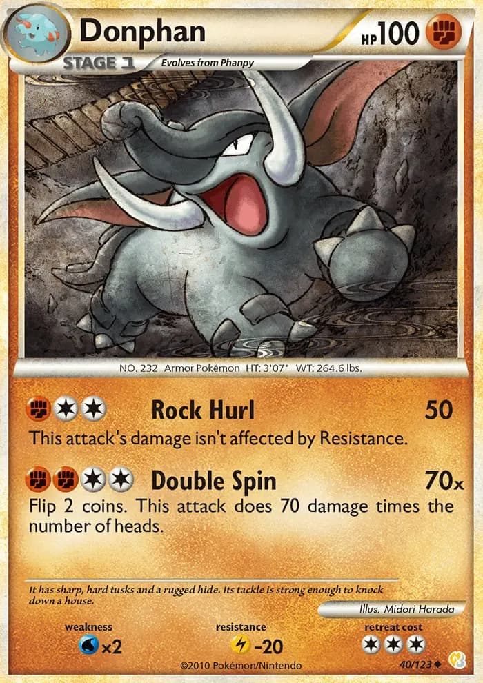 Donphan — HeartGold SoulSilver card #40