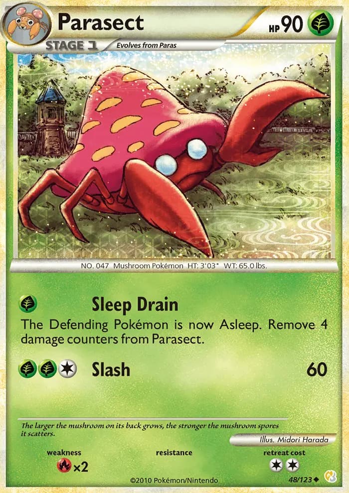 Parasect — HeartGold SoulSilver card #48