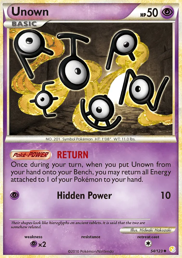 Unown — HeartGold SoulSilver card #54