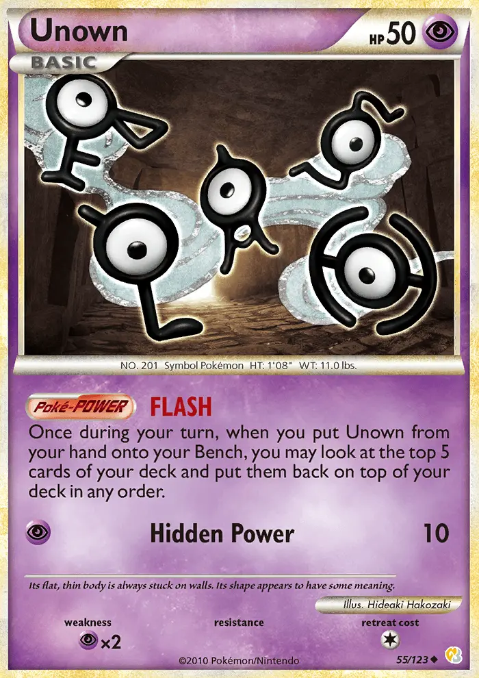 Unown — HeartGold SoulSilver card #55