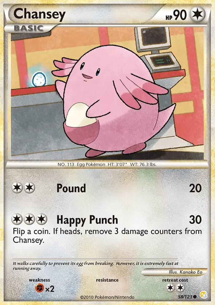 Chansey — HeartGold SoulSilver card #58