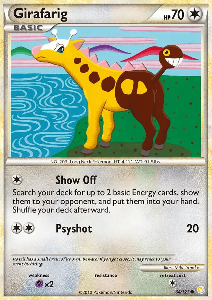Girafarig — HeartGold SoulSilver card #64