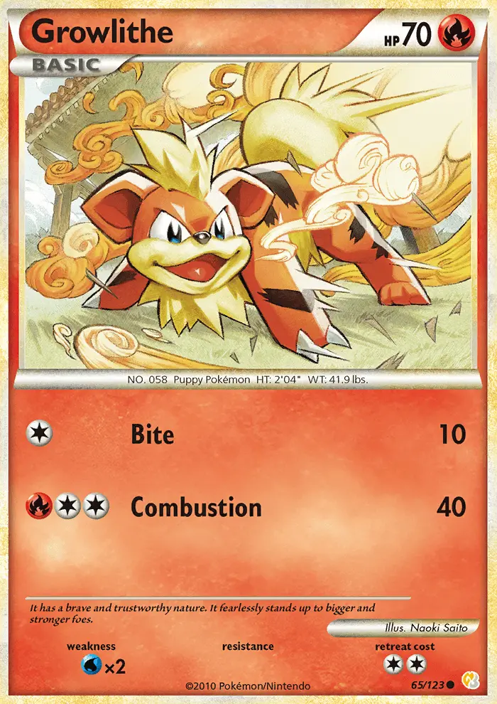 Growlithe — HeartGold SoulSilver card #65