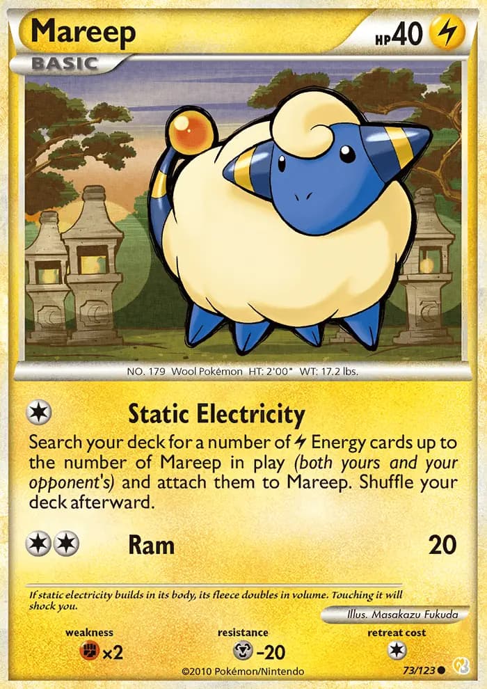 Mareep — HeartGold SoulSilver card #73