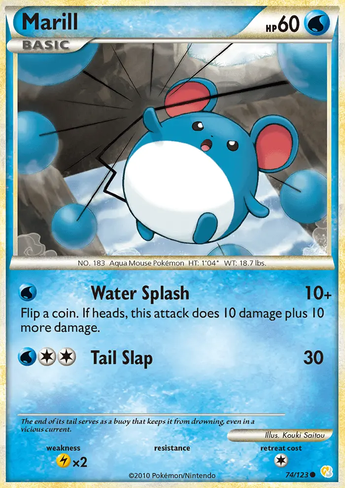 Marill — HeartGold SoulSilver card #74