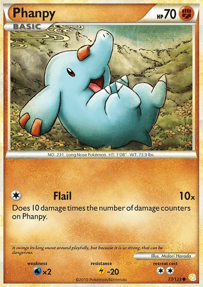 Phanpy — HeartGold SoulSilver card #77