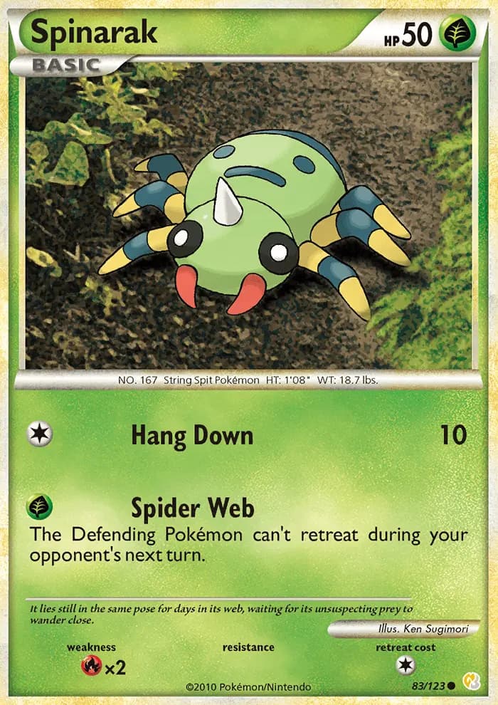 Spinarak — HeartGold SoulSilver card #83