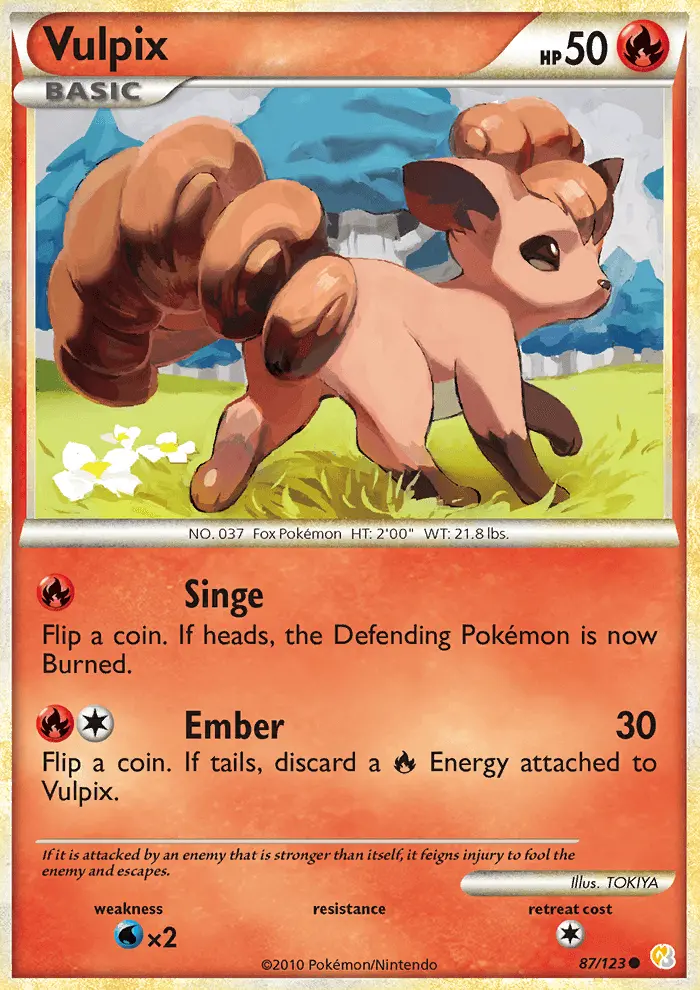 Vulpix — HeartGold SoulSilver card #87