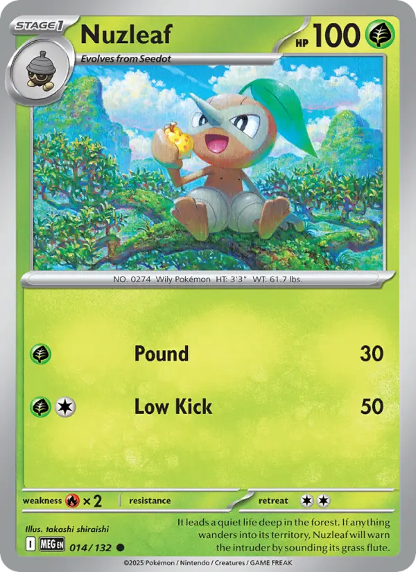 Nuzleaf — Mega Evolution card #014