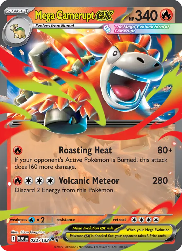 Mega Camerupt ex — Mega Evolution card #022