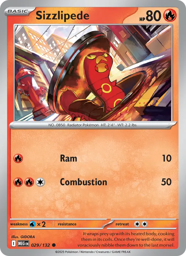 Sizzlipede — Mega Evolution card #029