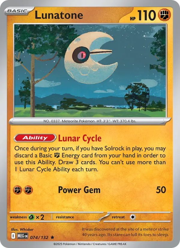 Lunatone — Mega Evolution card #074