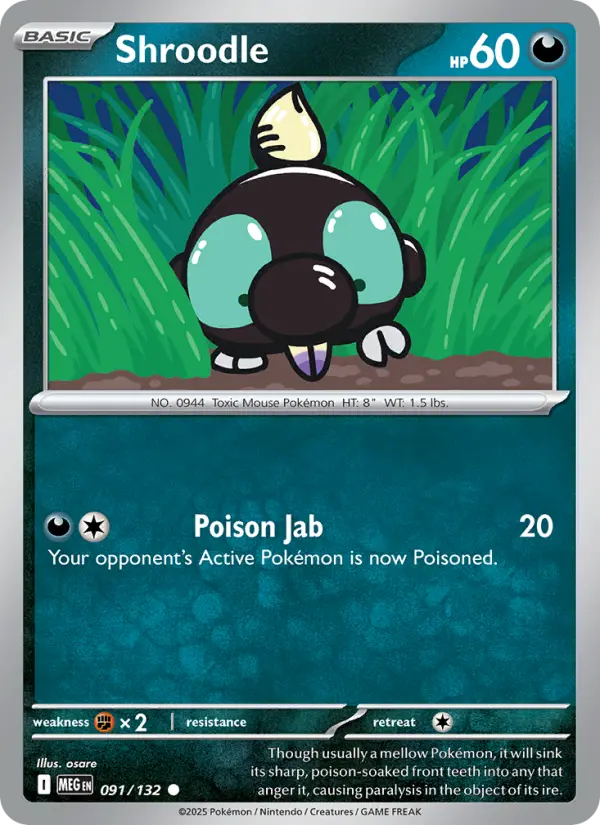 Shroodle — Mega Evolution card #091