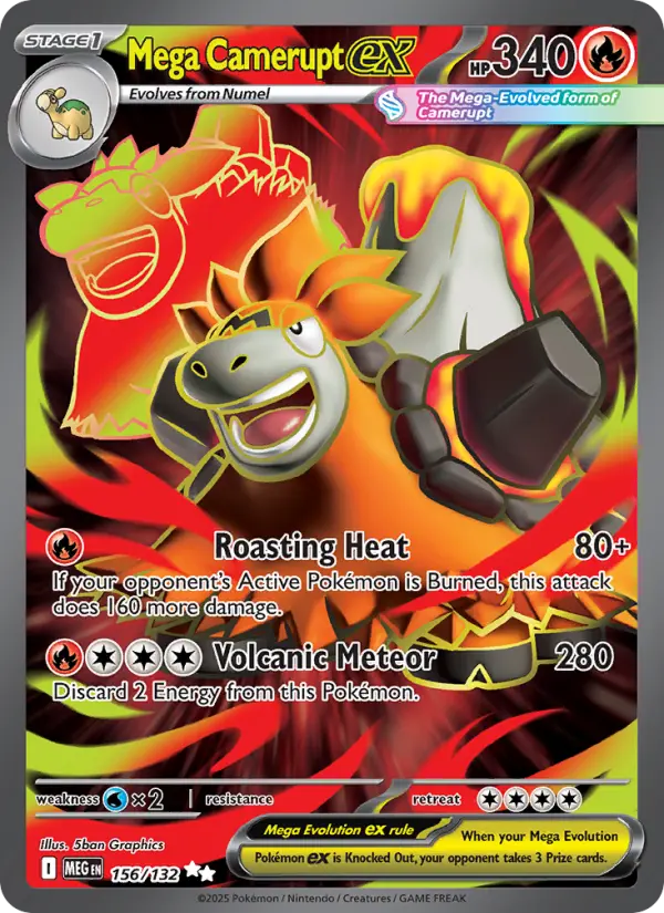 Mega Camerupt ex — Mega Evolution card #156