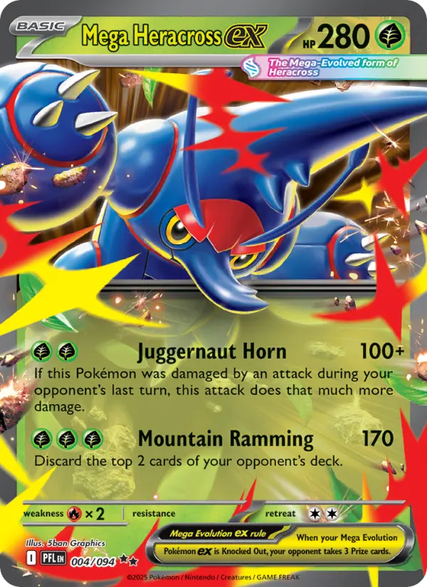 Mega Heracross ex — Phantasmal Flames card #004