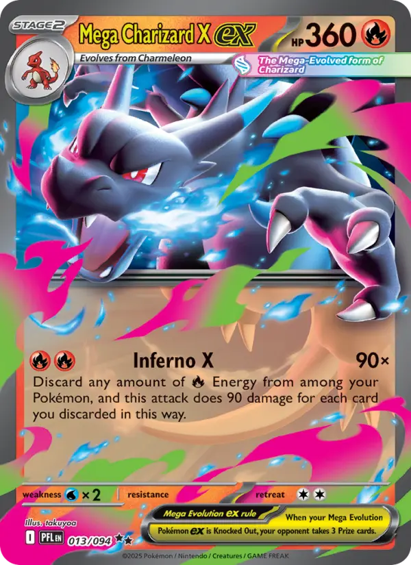Mega Charizard X ex — Phantasmal Flames card #013
