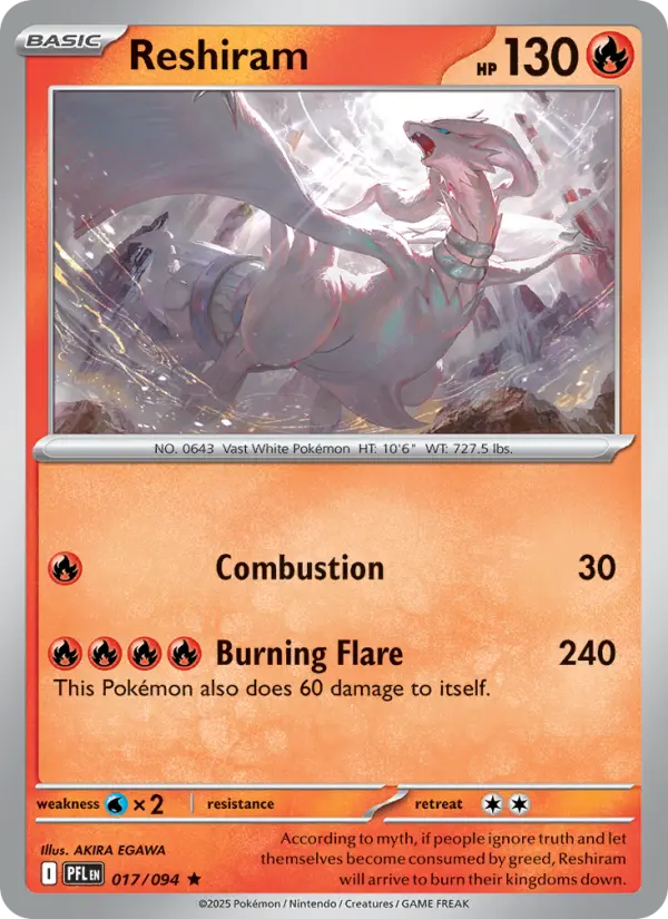 Reshiram — Phantasmal Flames card #017