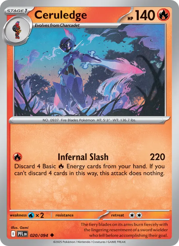 Ceruledge — Phantasmal Flames card #020