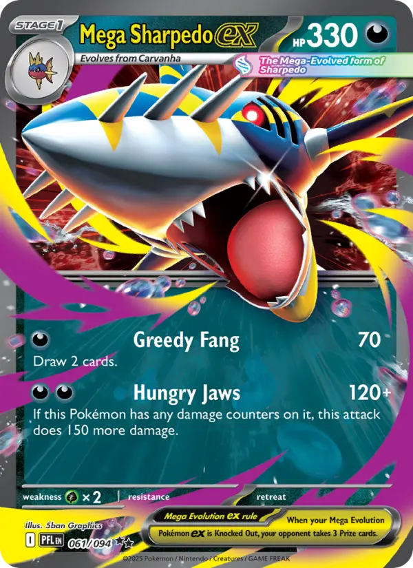 Mega Sharpedo ex — Phantasmal Flames card #061