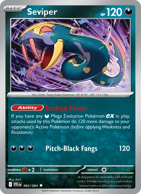 Seviper — Phantasmal Flames card #062