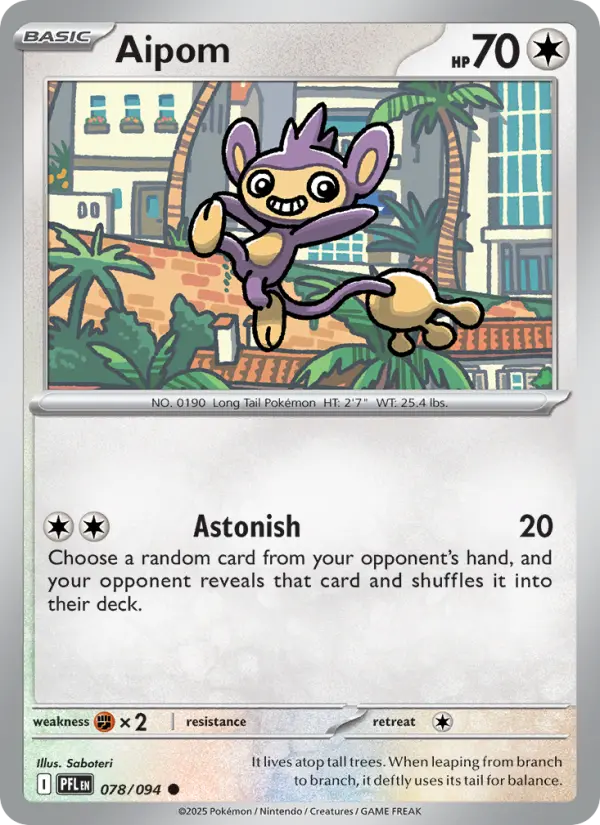 Aipom — Phantasmal Flames card #078