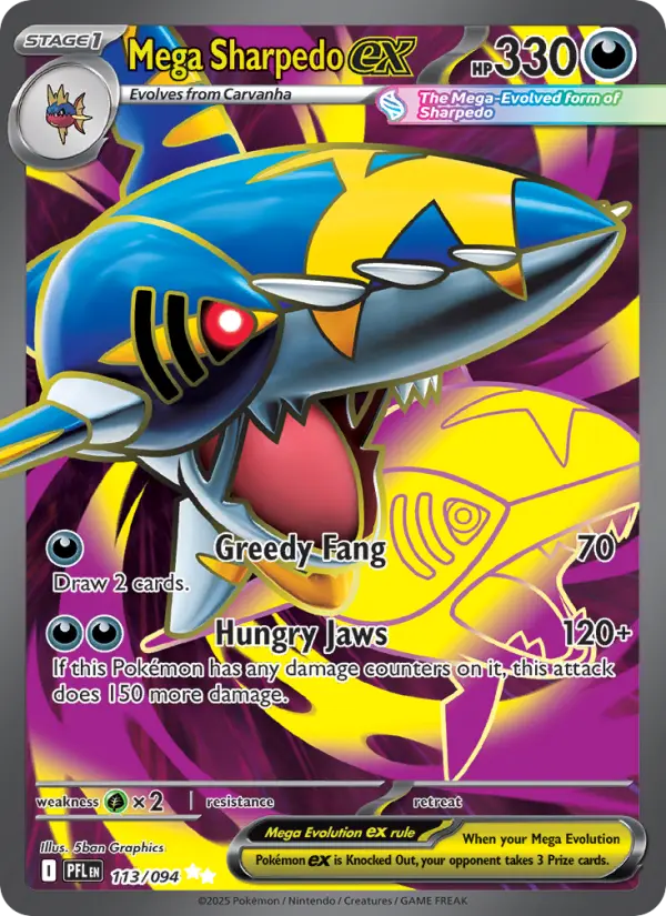 Mega Sharpedo ex — Phantasmal Flames card #113