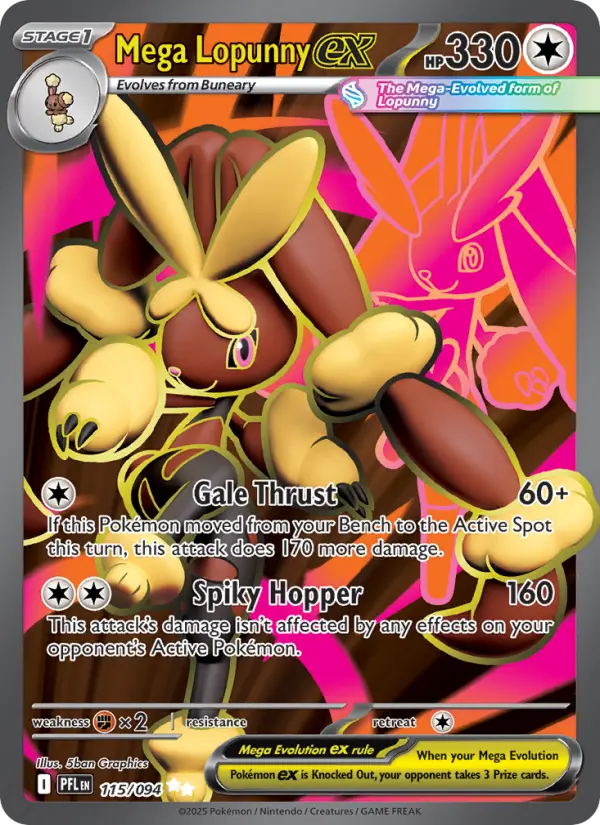 Mega Lopunny ex — Phantasmal Flames card #115