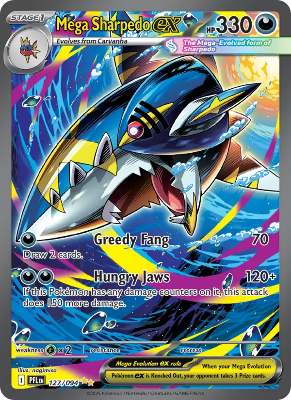 Mega Sharpedo ex — Phantasmal Flames card #127