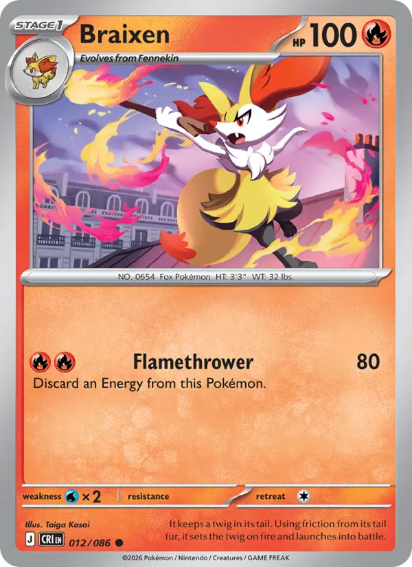 Braixen — Chaos Rising card #012