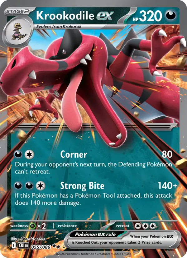 Krookodile ex — Chaos Rising card #055