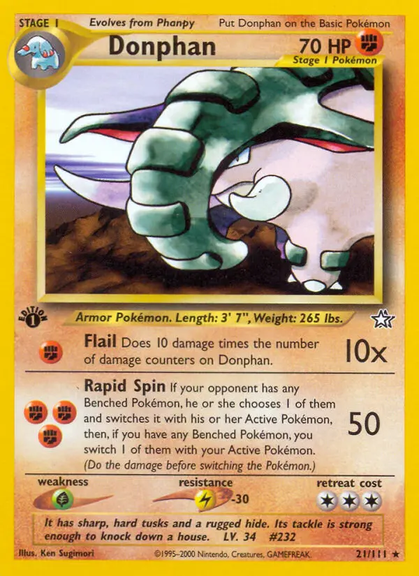 Donphan — Neo Genesis card #21