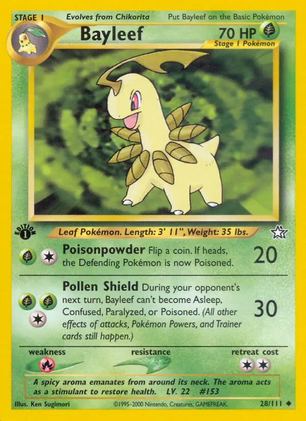 Bayleef — Neo Genesis card #28